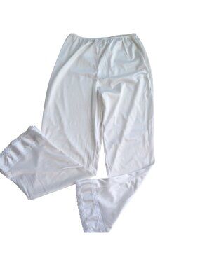 Vintage Cabernet Womens M Lace Trim Pajama Pants White Nylon Blend New